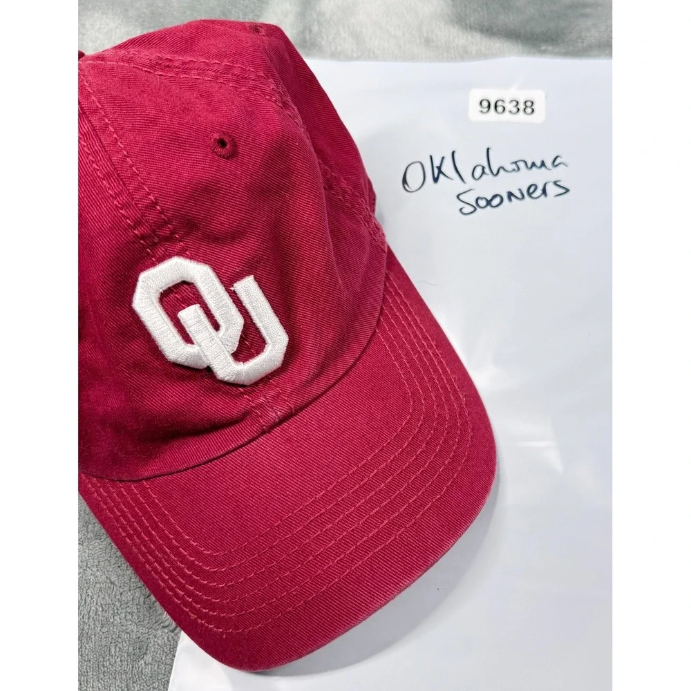 Oklahoma Sooners Hat Adjustable Red OU Logo Dad Cap Top of World